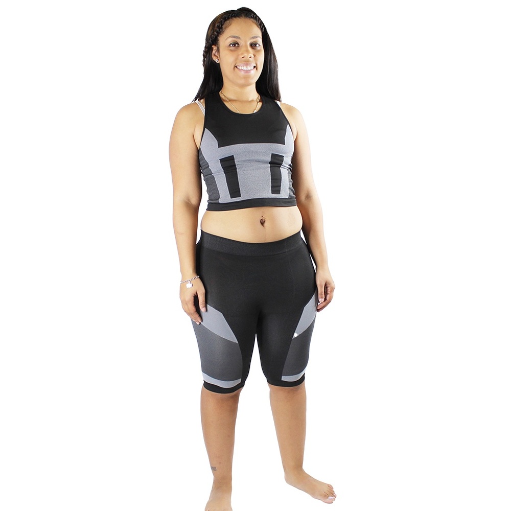Black Biker Short Set